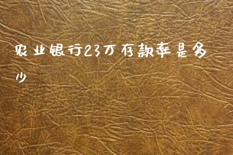 农业银行23万存款率是多少_https://www.apanben.com_国际财经_第1张