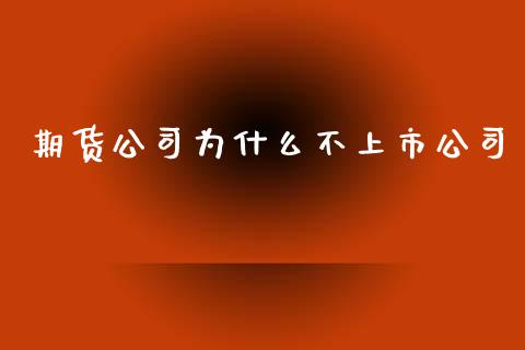 期货公司为什么不上市公司_https://www.apanben.com_股市指导_第1张
