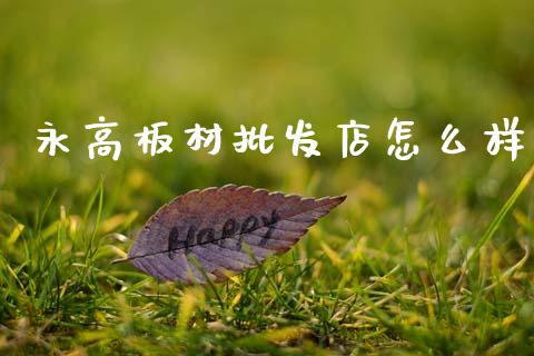 永高板材批发店怎么样_https://www.apanben.com_国际财经_第1张