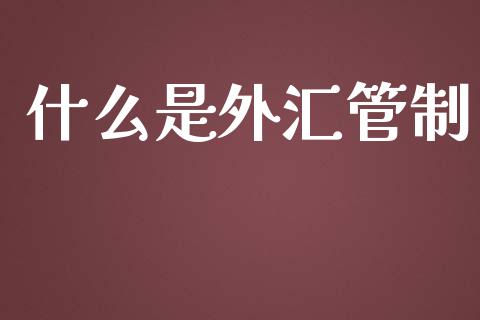 什么是外汇管制_https://www.apanben.com_股市指导_第1张