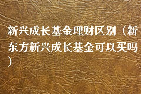 新兴成长基金理财区别（新东方新兴成长基金可以买吗）_https://www.apanben.com_财经资讯_第1张