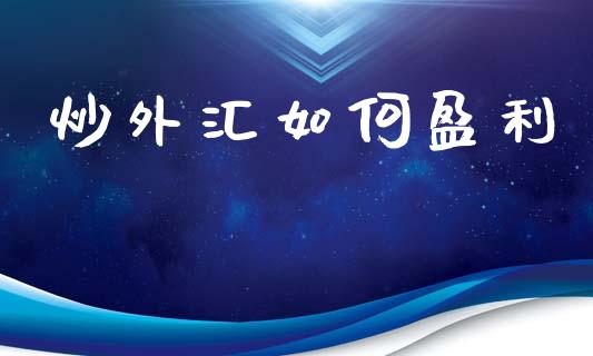 炒外汇如何盈利_https://www.apanben.com_股市指导_第1张