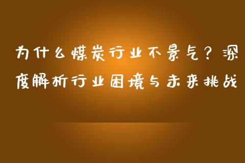 为什么煤炭行业不景气？深度解析行业困境与未来挑战_https://www.apanben.com_国际财经_第1张