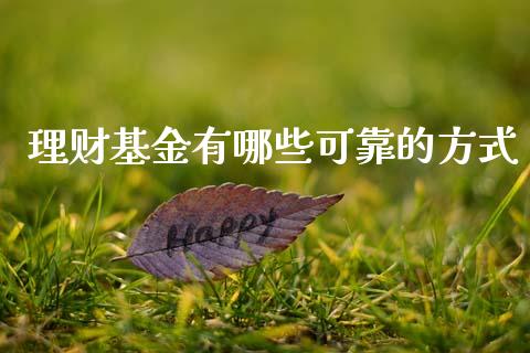 理财基金有哪些可靠的方式_https://www.apanben.com_财经资讯_第1张