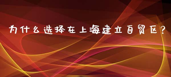 为什么选择在上海建立自贸区？_https://www.apanben.com_国际财经_第1张
