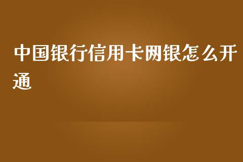 中国银行信用卡网银怎么开通_https://www.apanben.com_期货学院_第1张