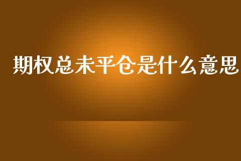 期权总未平仓是什么意思_https://www.apanben.com_在线喊单_第1张