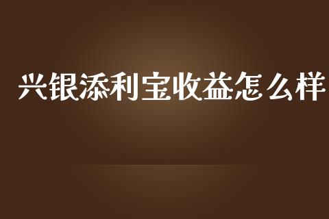 兴银添利宝收益怎么样_https://www.apanben.com_国际期货_第1张