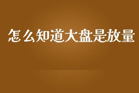 怎么知道大盘是放量_https://www.apanben.com_股市指导_第1张