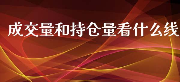 成交量和持仓量看什么线_https://www.apanben.com_国际期货_第1张