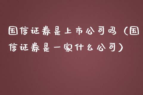 国信证券是上市公司吗（国信证券是一家什么公司）_https://www.apanben.com_国际期货_第1张