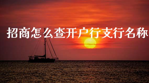 招商怎么查开户行支行名称_https://www.apanben.com_财经资讯_第1张