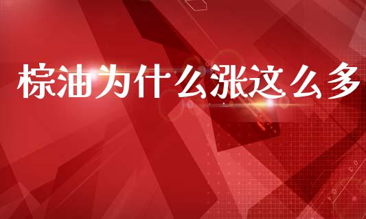 棕油为什么涨这么多_https://www.apanben.com_股票怎么玩_第1张