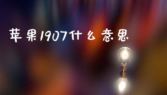 苹果1907什么意思_https://www.apanben.com_在线喊单_第1张