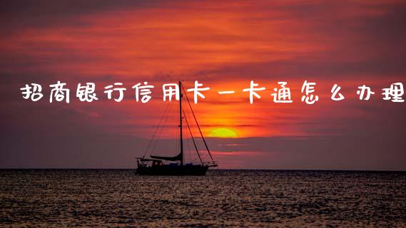招商银行信用卡一卡通怎么办理_https://www.apanben.com_期货学院_第1张