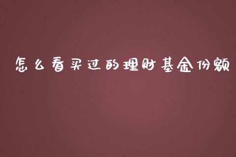 怎么看买过的理财基金份额_https://www.apanben.com_财经资讯_第1张
