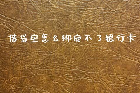借贷宝怎么绑定不了银行卡_https://www.apanben.com_国际期货_第1张