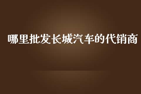 哪里批发长城汽车的代销商_https://www.apanben.com_国际期货_第1张