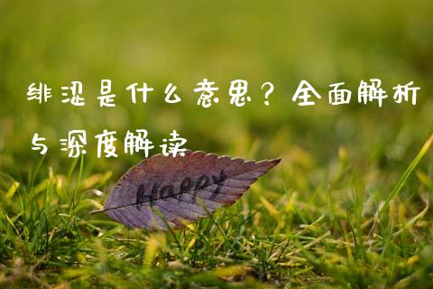 绯涩是什么意思？全面解析与深度解读_https://www.apanben.com_财经资讯_第1张