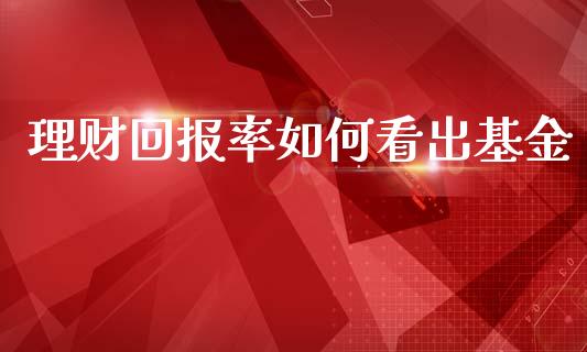 理财回报率如何看出基金_https://www.apanben.com_国际财经_第1张