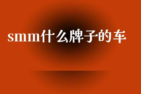 smm什么牌子的车_https://www.apanben.com_财经资讯_第1张
