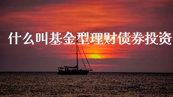 什么叫基金型理财债券投资_https://www.apanben.com_国际财经_第1张