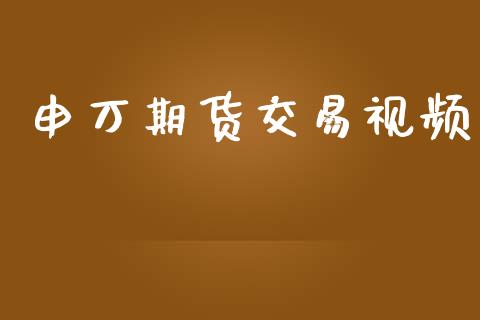 申万期货交易视频_https://www.apanben.com_期货学院_第1张