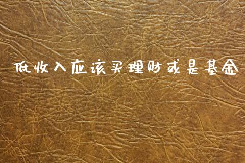 低收入应该买理财或是基金_https://www.apanben.com_财经资讯_第1张