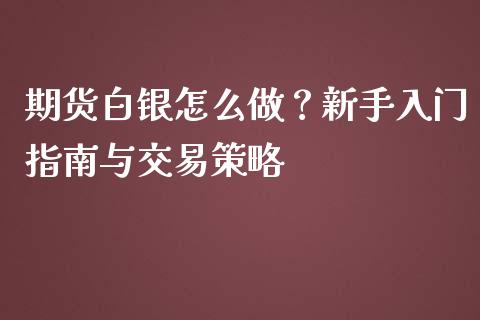 期货白银怎么做？新手入门指南与交易策略_https://www.apanben.com_期货学院_第1张