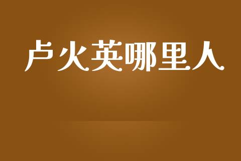 卢火英哪里人_https://www.apanben.com_国际财经_第1张