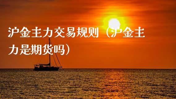 沪金主力交易规则（沪金主力是期货吗）_https://www.apanben.com_国际期货_第1张