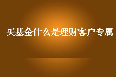 买基金什么是理财客户专属_https://www.apanben.com_国际财经_第1张