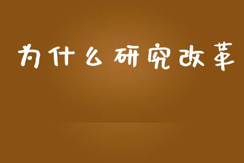 为什么研究改革_https://www.apanben.com_股市指导_第1张