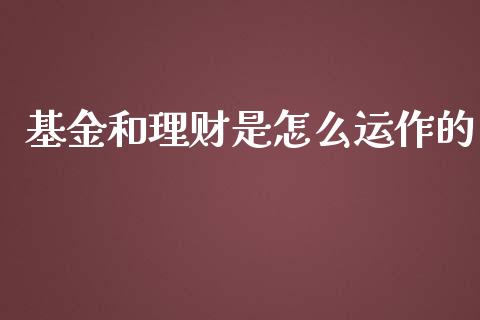 基金和理财是怎么运作的_https://www.apanben.com_国际财经_第1张