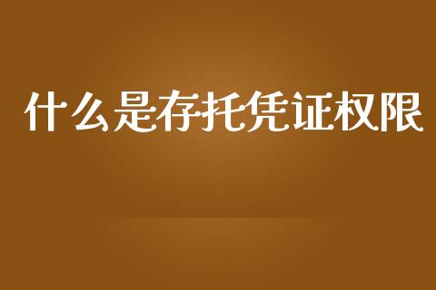 什么是存托凭证权限_https://www.apanben.com_在线喊单_第1张