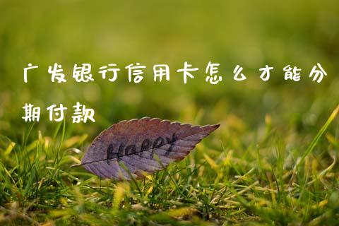广发银行信用卡怎么才能分期付款_https://www.apanben.com_股票怎么玩_第1张