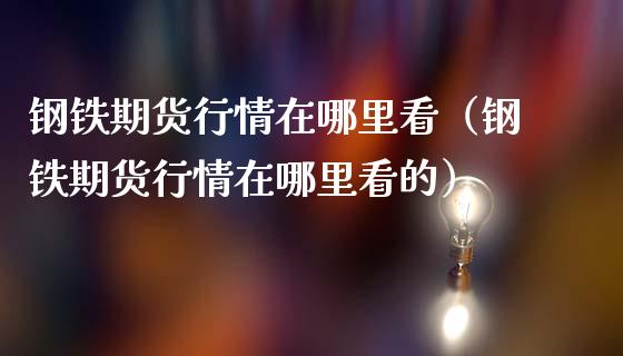 钢铁期货行情在哪里看（钢铁期货行情在哪里看的）_https://www.apanben.com_期货学院_第1张