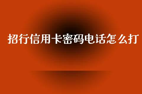 招行信用卡密码电话怎么打_https://www.apanben.com_财经资讯_第1张