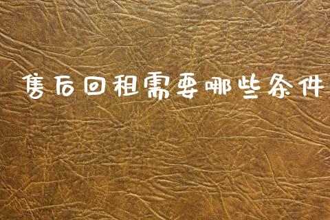 售后回租需要哪些条件_https://www.apanben.com_国际财经_第1张
