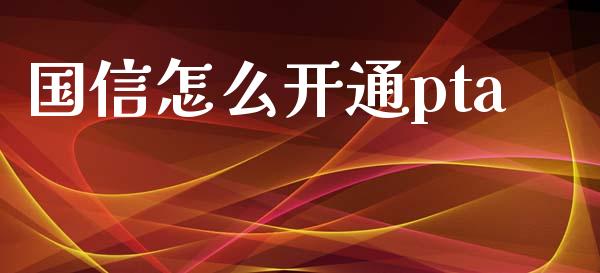 国信怎么开通pta_https://www.apanben.com_股市分析_第1张