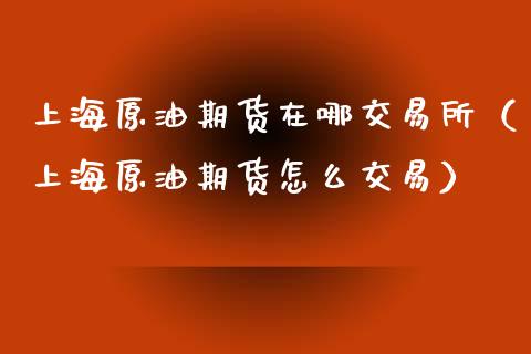 上海原油期货在哪交易所（上海原油期货怎么交易）_https://www.apanben.com_国际期货_第1张