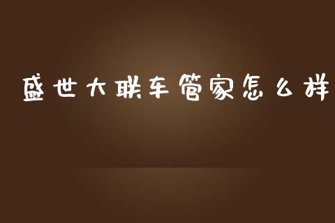 盛世大联车管家怎么样_https://www.apanben.com_国际期货_第1张