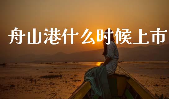舟山港什么时候上市_https://www.apanben.com_股市分析_第1张