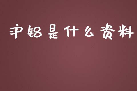 沪铝是什么资料_https://www.apanben.com_国际财经_第1张