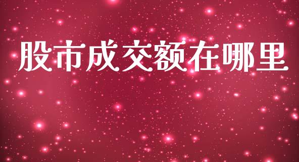股市成交额在哪里_https://www.apanben.com_股市指导_第1张