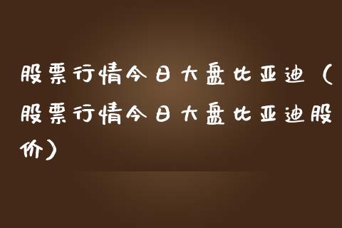 股票行情今日大盘比亚迪（股票行情今日大盘比亚迪股价）_https://www.apanben.com_股市指导_第1张