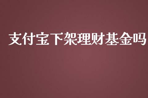 支付宝下架理财基金吗_https://www.apanben.com_国际财经_第1张