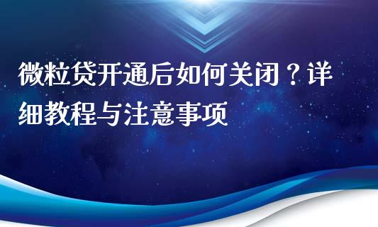 微粒贷开通后如何关闭？详细教程与注意事项_https://www.apanben.com_股市指导_第1张