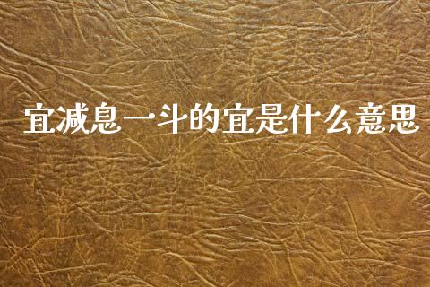 宜减息一斗的宜是什么意思_https://www.apanben.com_财经资讯_第1张