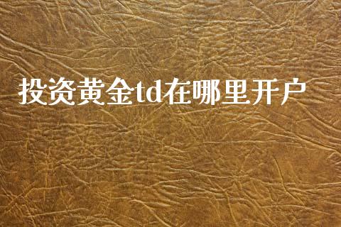 投资黄金td在哪里开户_https://www.apanben.com_国际期货_第1张